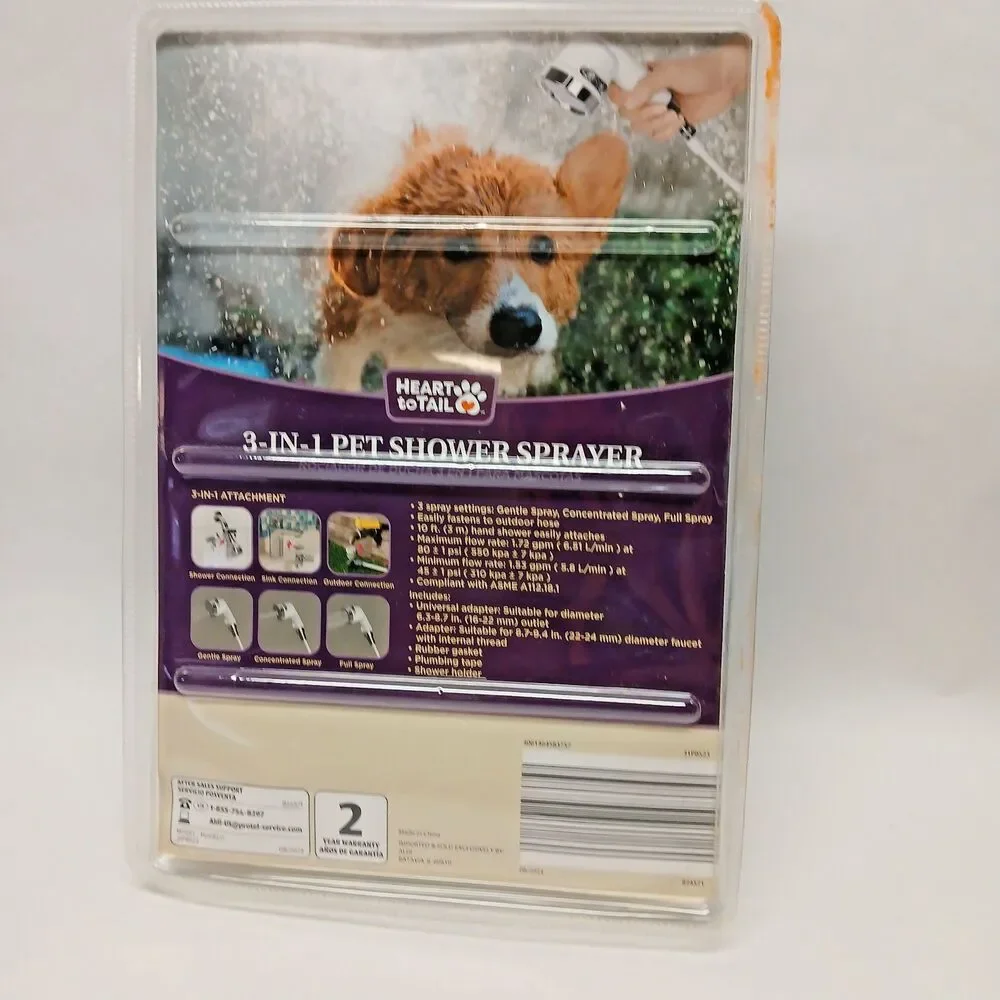Heart To Tail 3 In 1 Pet Shower Sprayer Bath Grooming Tool Showers Sinks Faucets